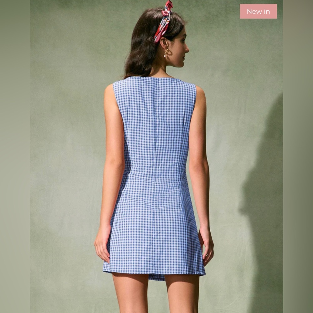 RIHOAS Blue Gingham Sleeveless Mini Dress - Picture 4 of 5